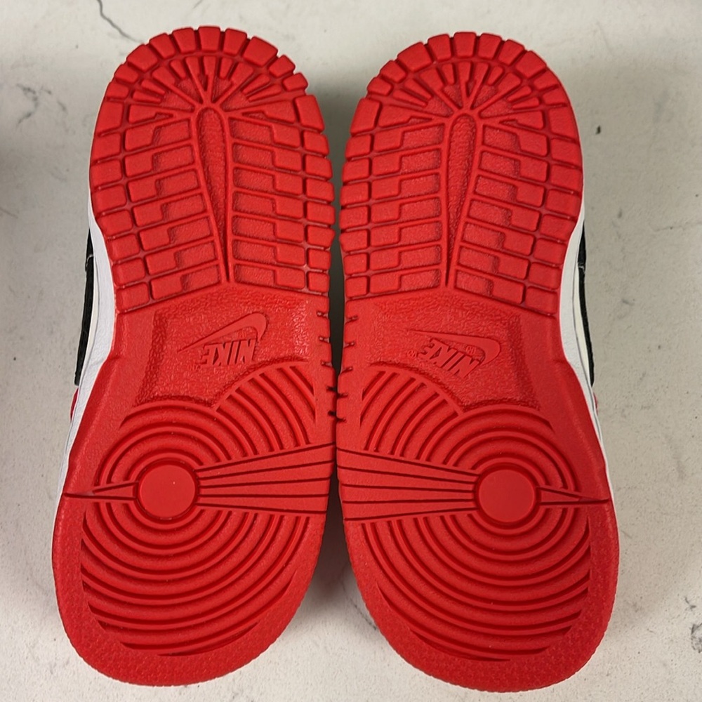 Nike Dunk Low NBA 75th Anniversary Chicago Toddler DC9562-100 Red Black Size 8 - Picture 12 of 16